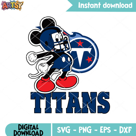 Mickey mouse disney nfl svg, tennessee titans svg, afc south svg