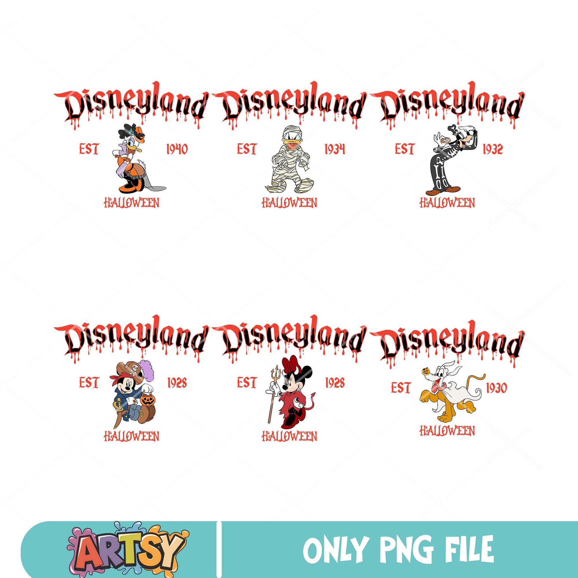 Mickey red halloween png bundle, disneyland halloween png, mickey friends png