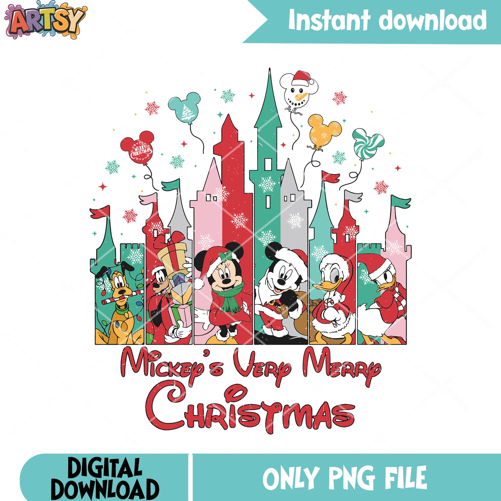 Mickey very merry christmas png, disney castle png, christmas castle png