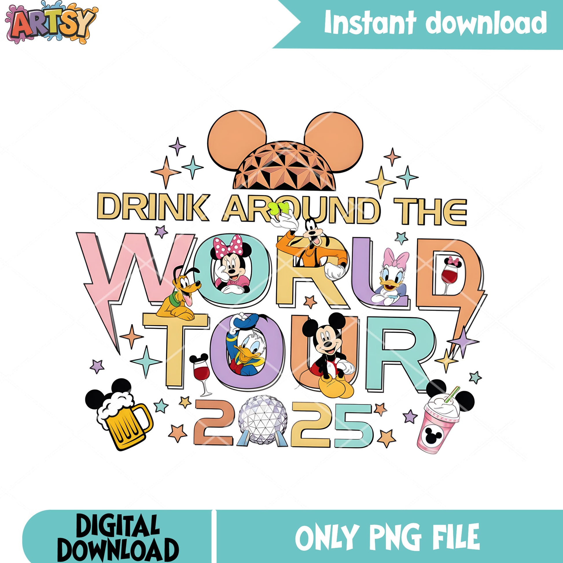 Mickey world tour disney png, mickey tour png, world tour disney png