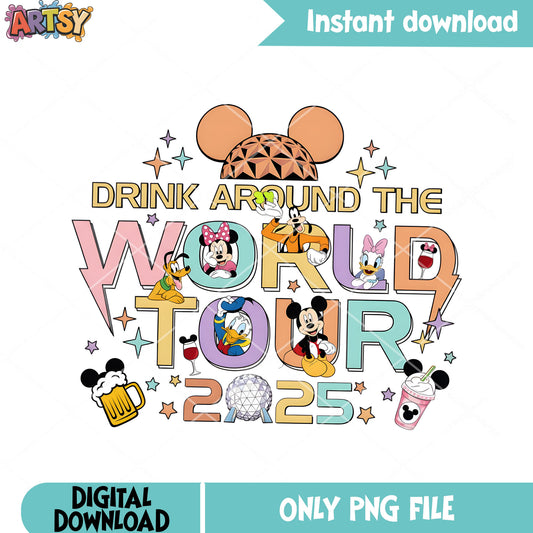 Mickey world tour disney png, mickey tour png, world tour disney png