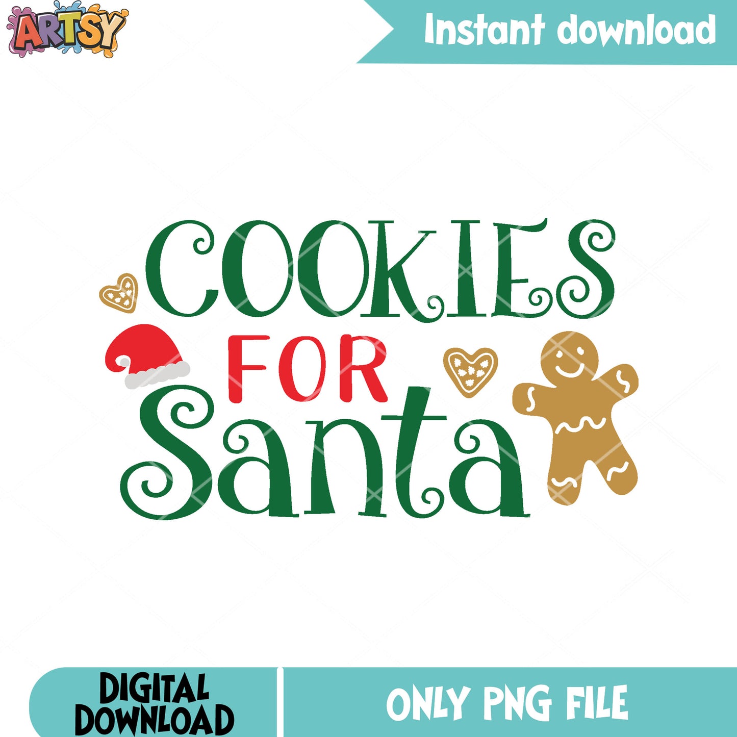 Midnight snack for santa png, christmas cookies png, santa claus png