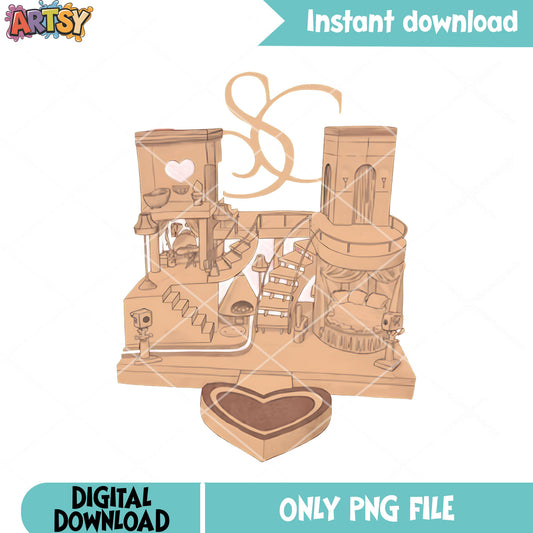 Miniature architectural design png,cardboard costumes​ png