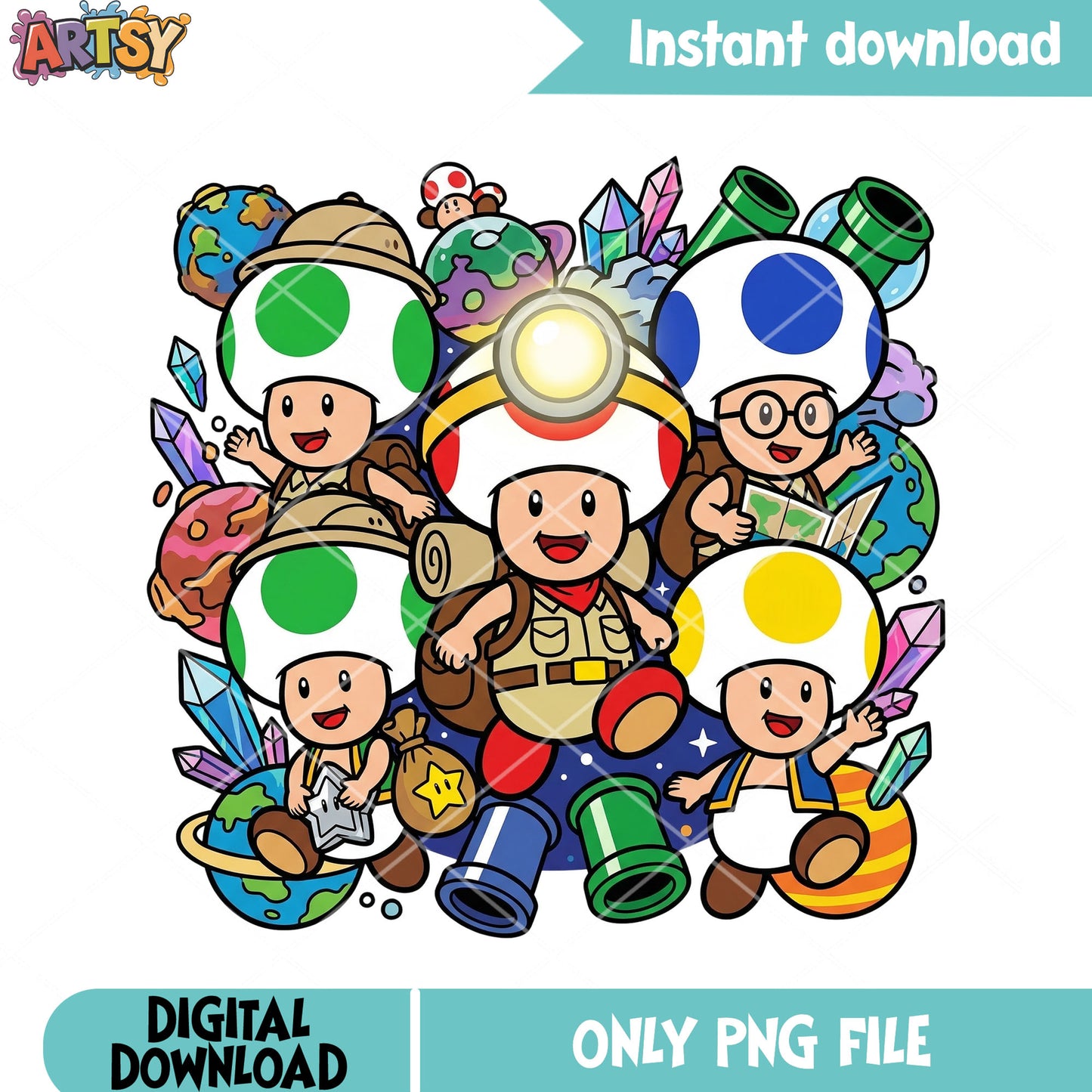 Mining crystal toad galaxy png, mario games png, super mario galaxy png