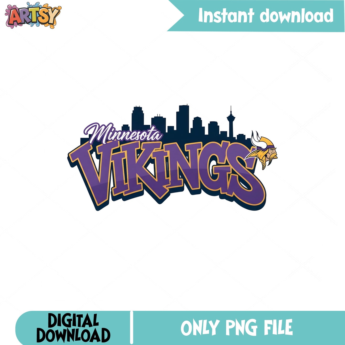 Minnesota Vikings PNG, Vikings Skyline PNG, NFL Football PNG