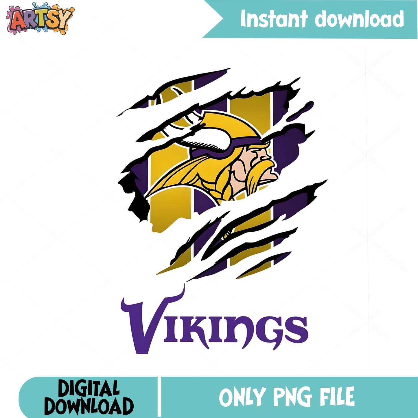 Minnesota Vikings Ripped PNG, Vikings Football PNG, NFL PNG