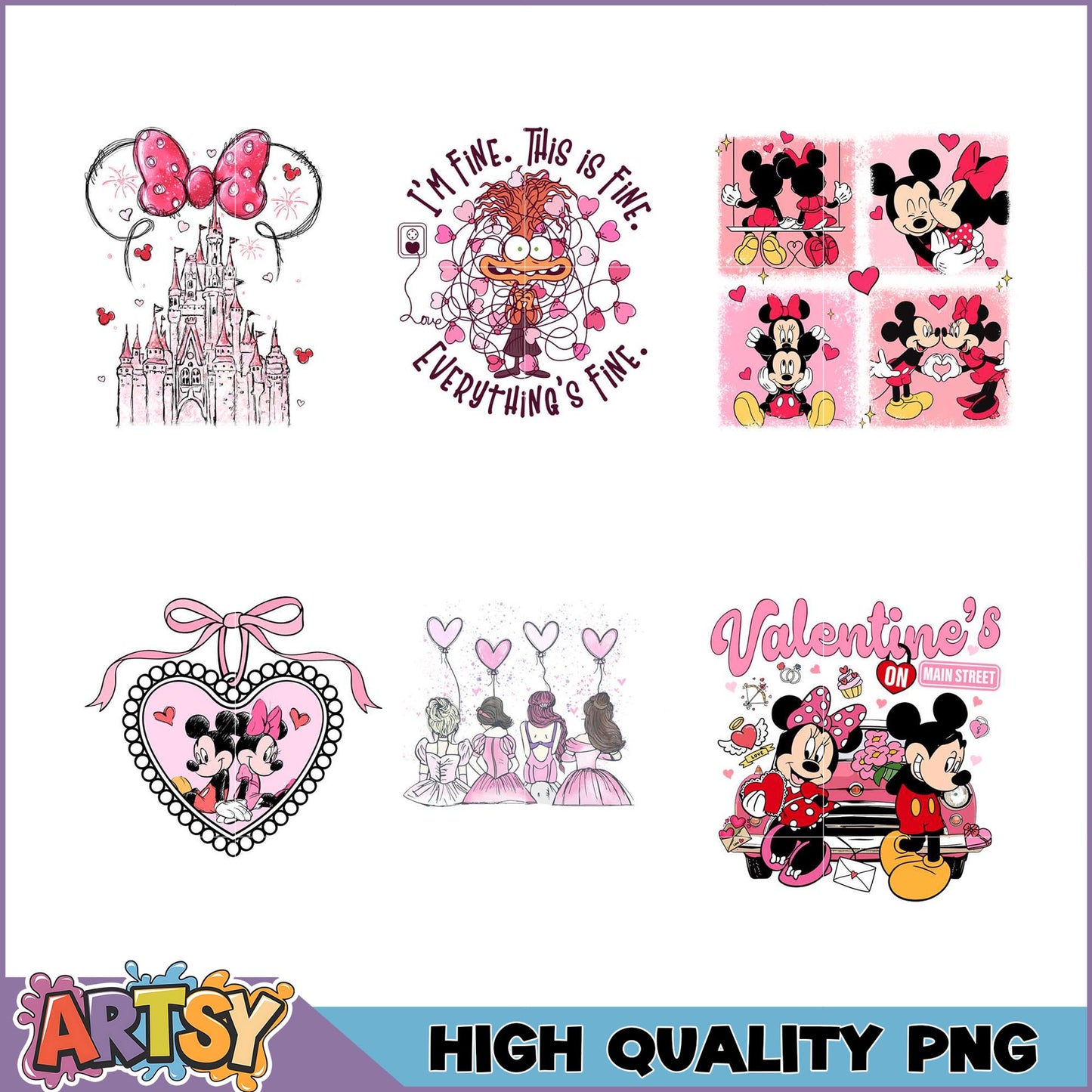 Minnie Mickey Valentine PNG Bundle High Quality