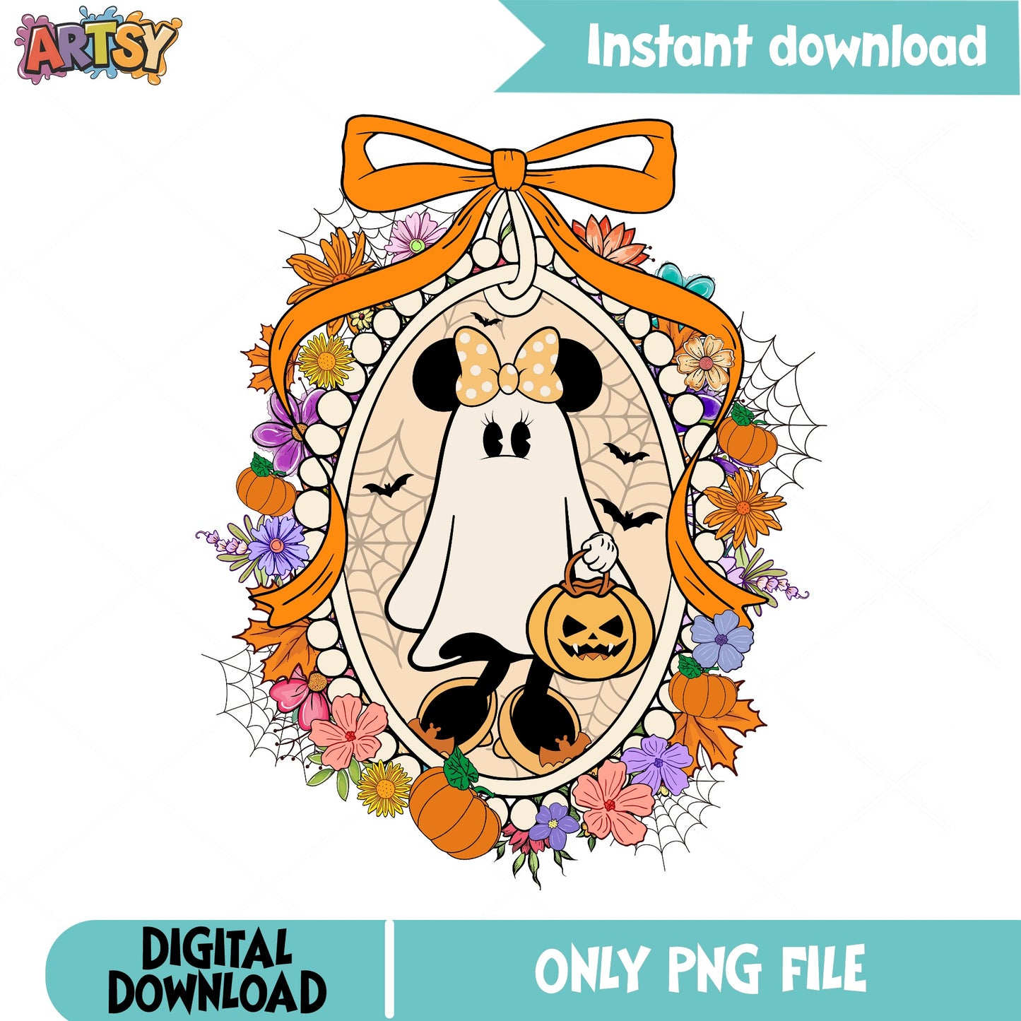 Minnie Mouse Ghost Halloween PNG, Disney Halloween PNG, Spooky PNG
