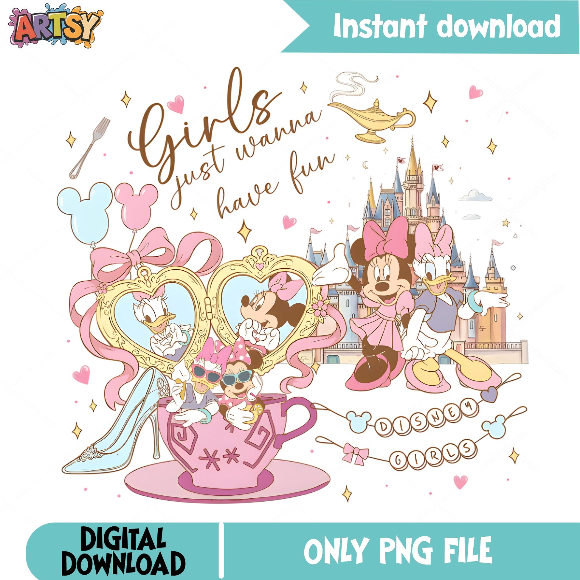 Minnie Mouse Girls Just Wanna Have Fun PNG, Disney Girls PNG, Daisy Duck PNG