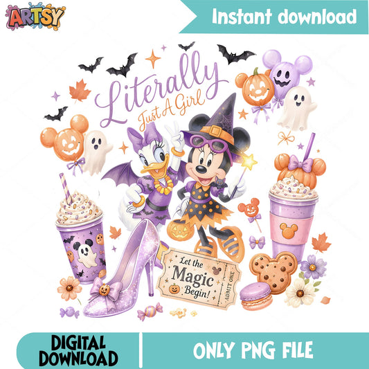 Minnie Mouse Halloween PNG, Disney Halloween PNG, Literally Just A Girl PNG