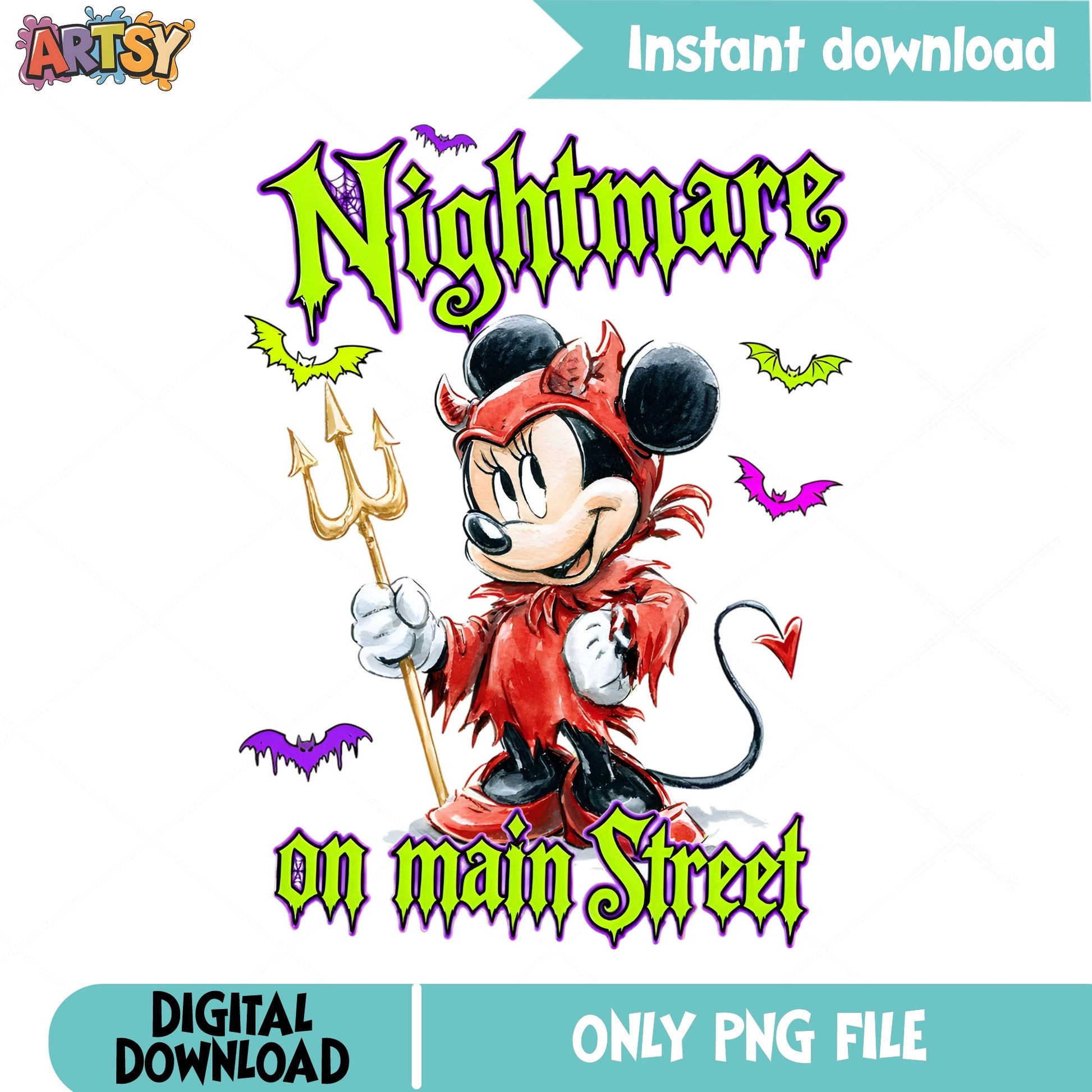 Minnie Mouse Halloween PNG, Nightmare On Main Street, Disney PNG