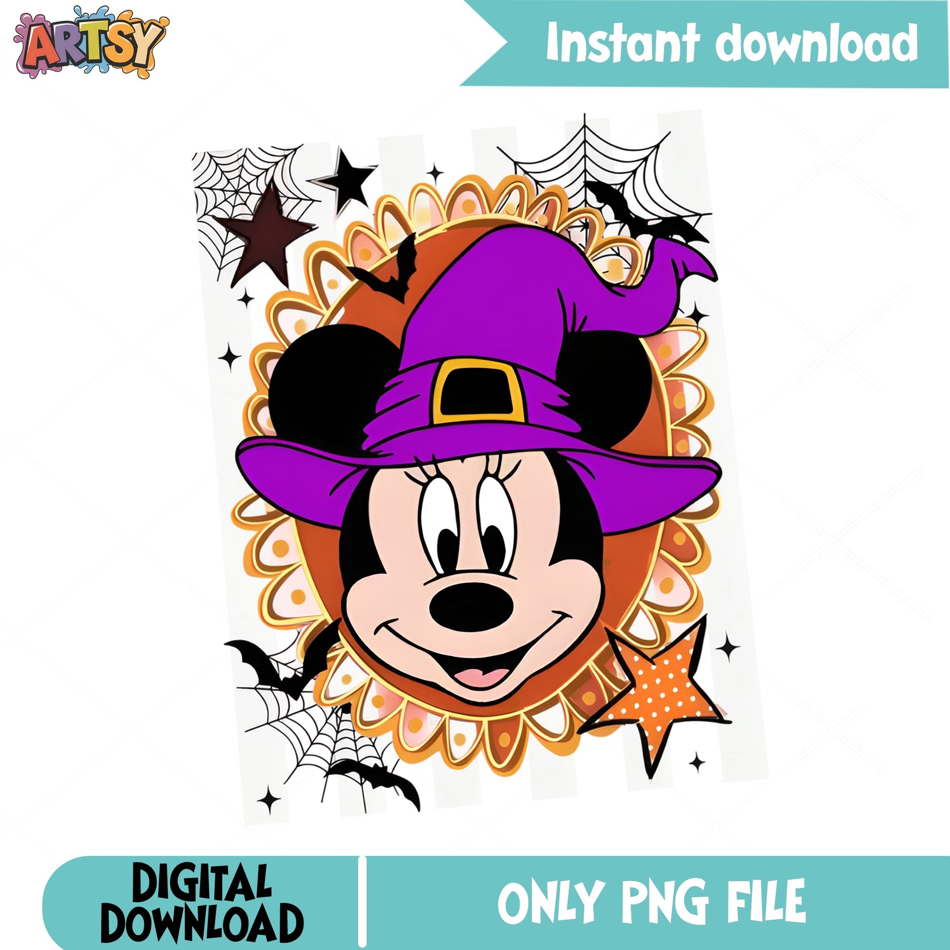 Minnie Mouse Halloween Witch PNG, Disney Halloween PNG, Spooky PNG
