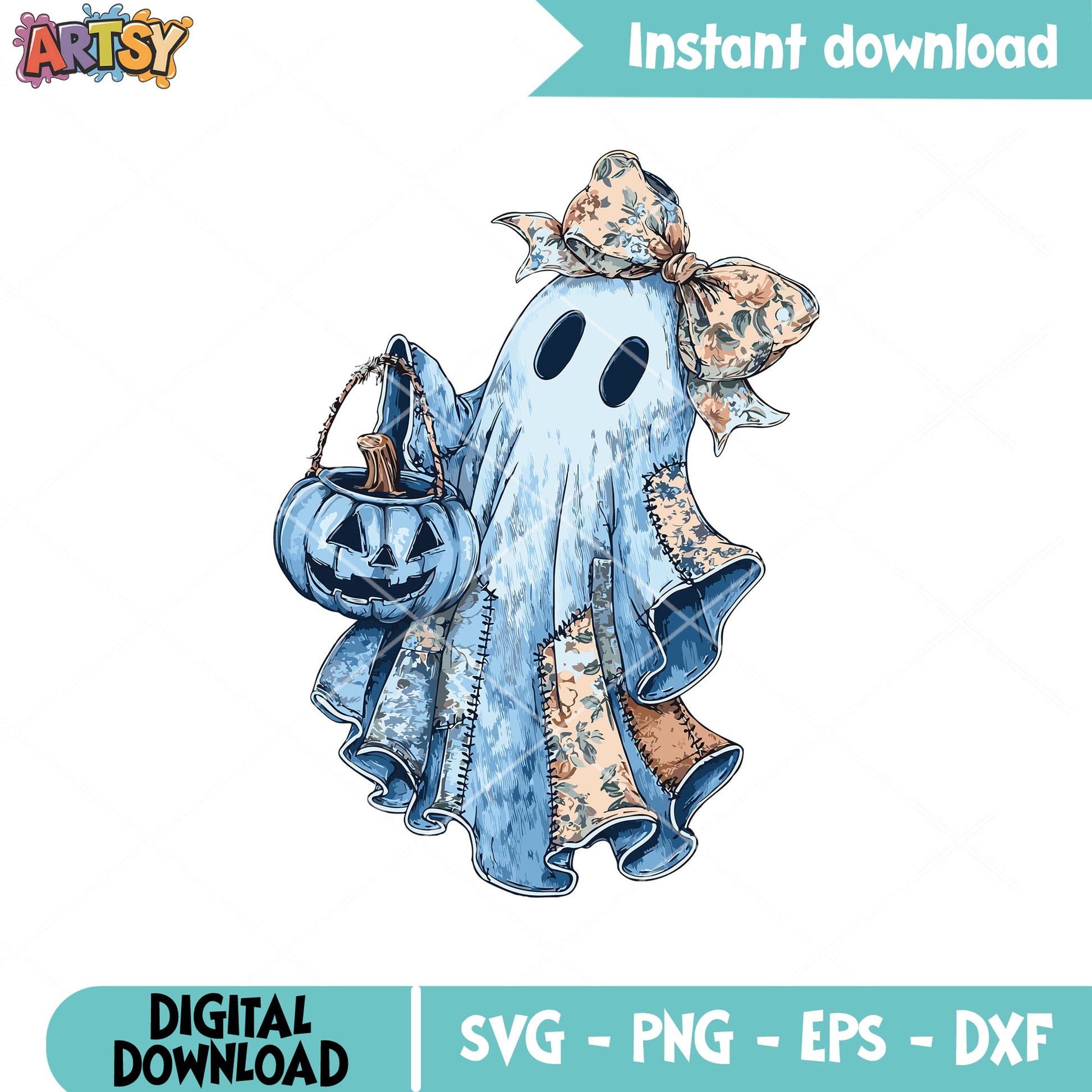 Minnie ghost blue svg, minnie halloween svg, pumpkin minnie svg