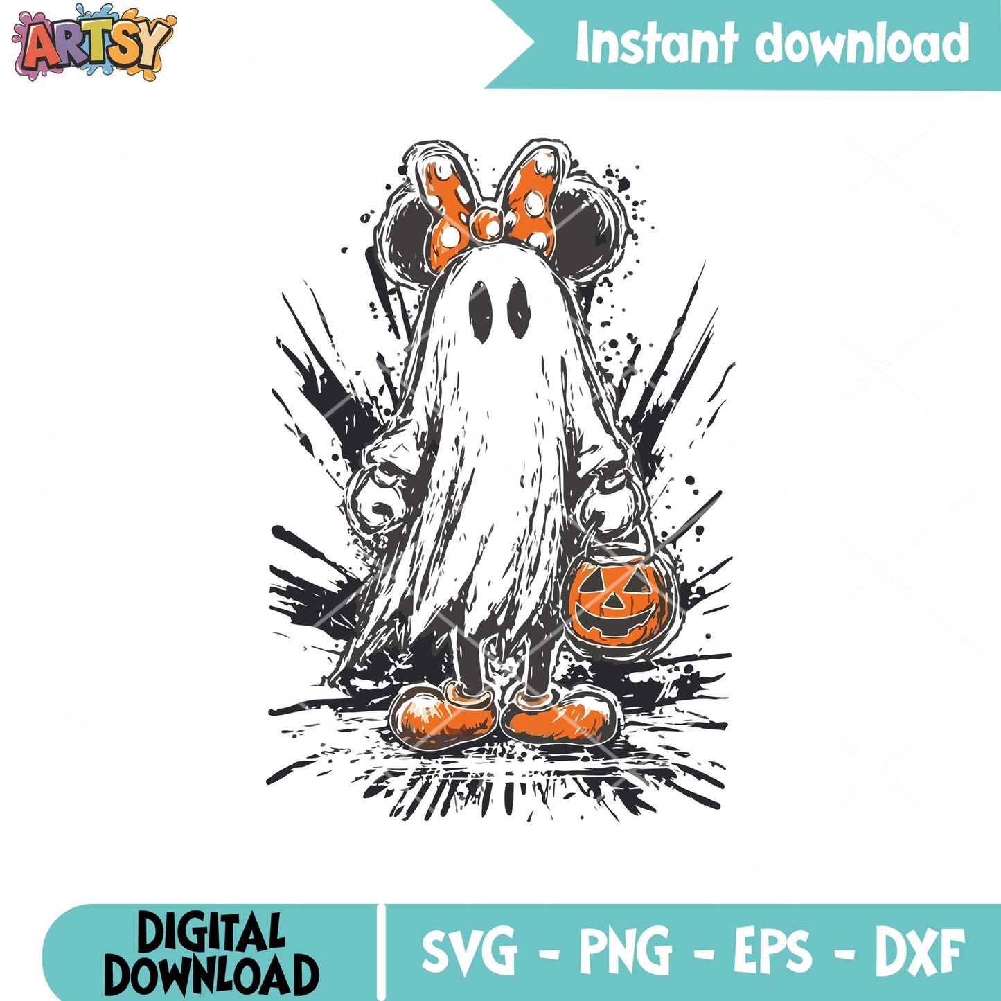 Minnie ghost pumpkin svg, minnie halloween svg, ghost pumpkin svg