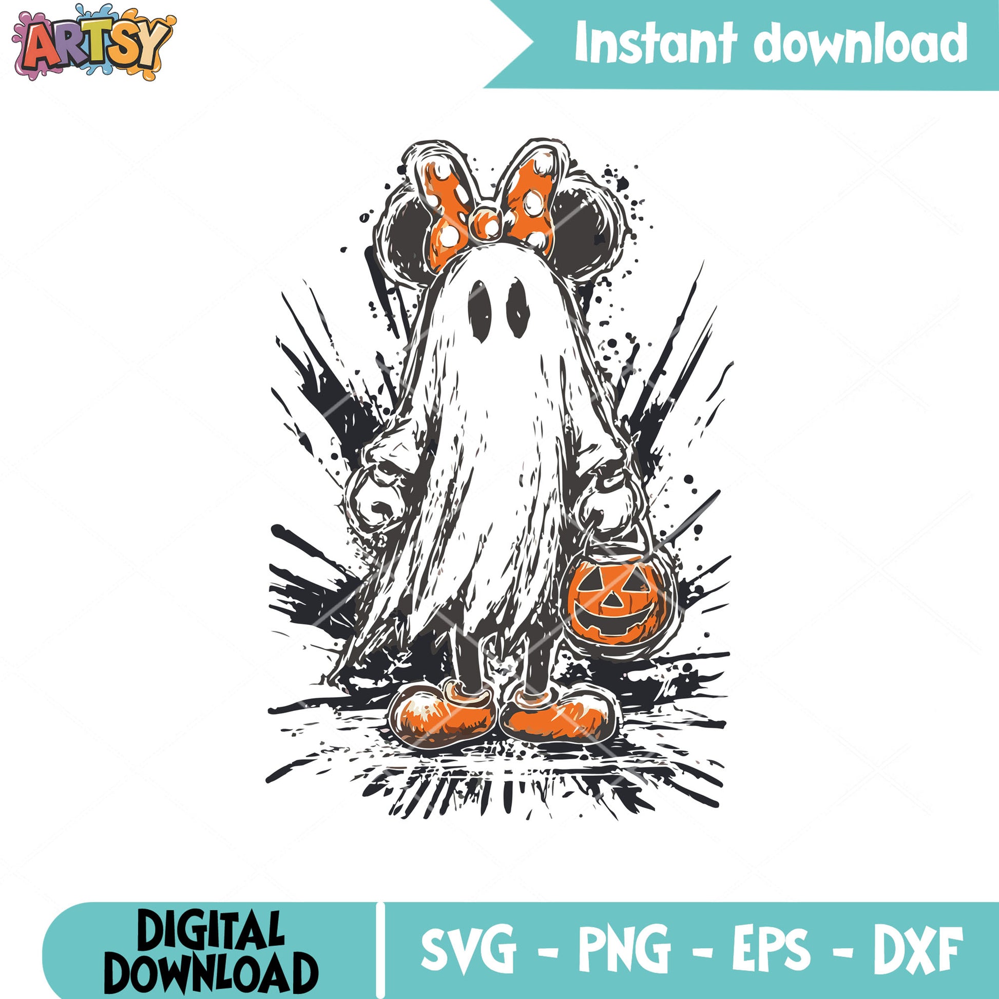 Minnie ghost pumpkin svg, minnie halloween svg, ghost pumpkin svg