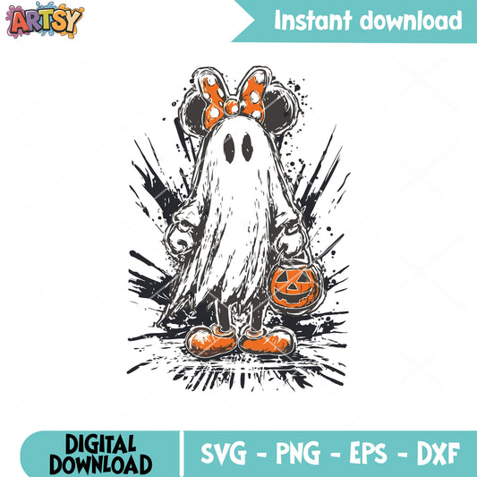 Minnie ghost pumpkin svg, minnie halloween svg, ghost pumpkin svg