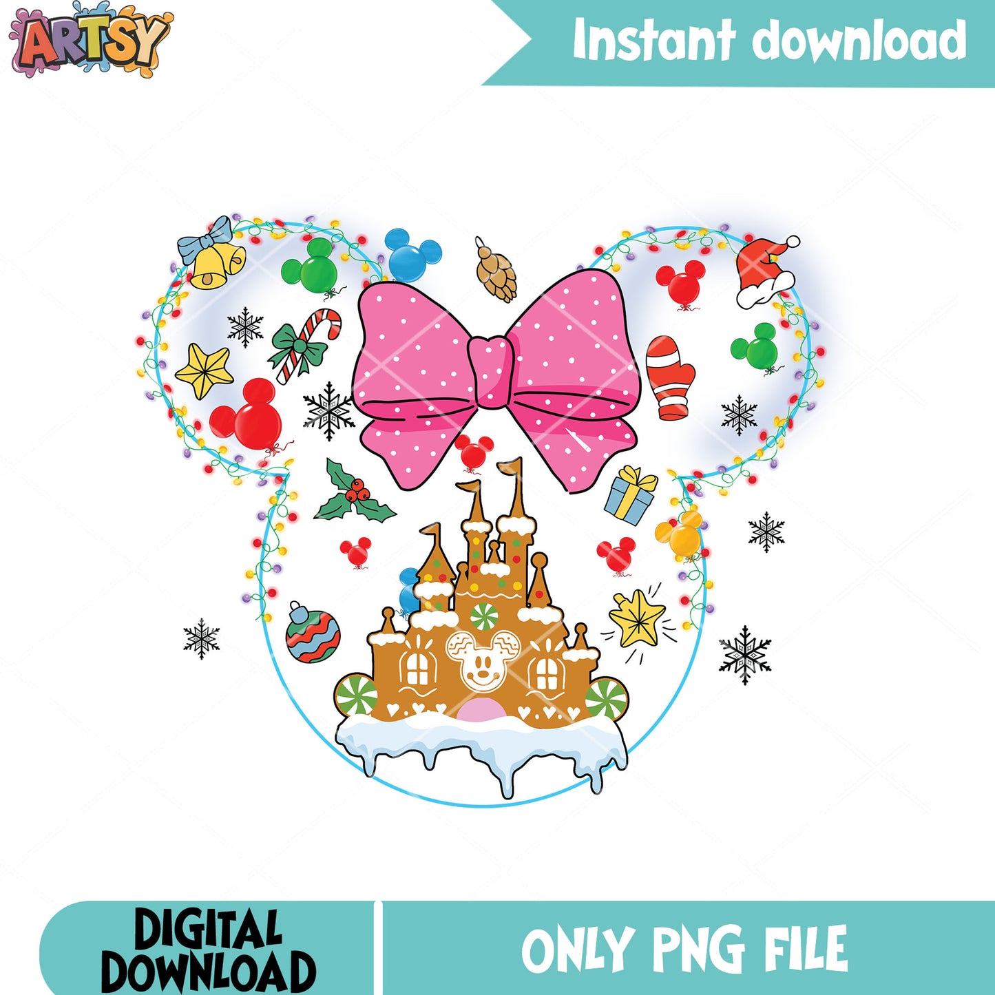 Minnie icon christmas png, christmas decor png, disney christmas png