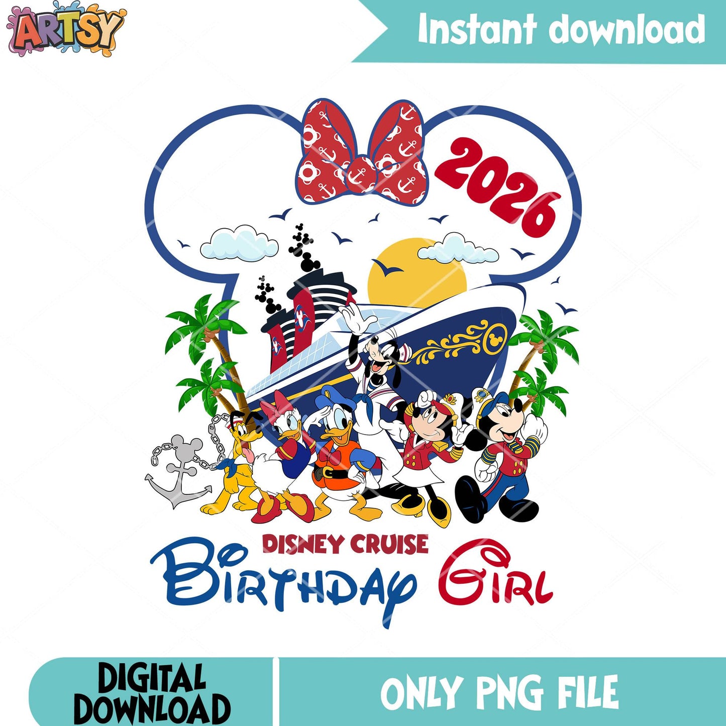 Minnie icon cruise ship girl png, disney trip png, cruise travel png