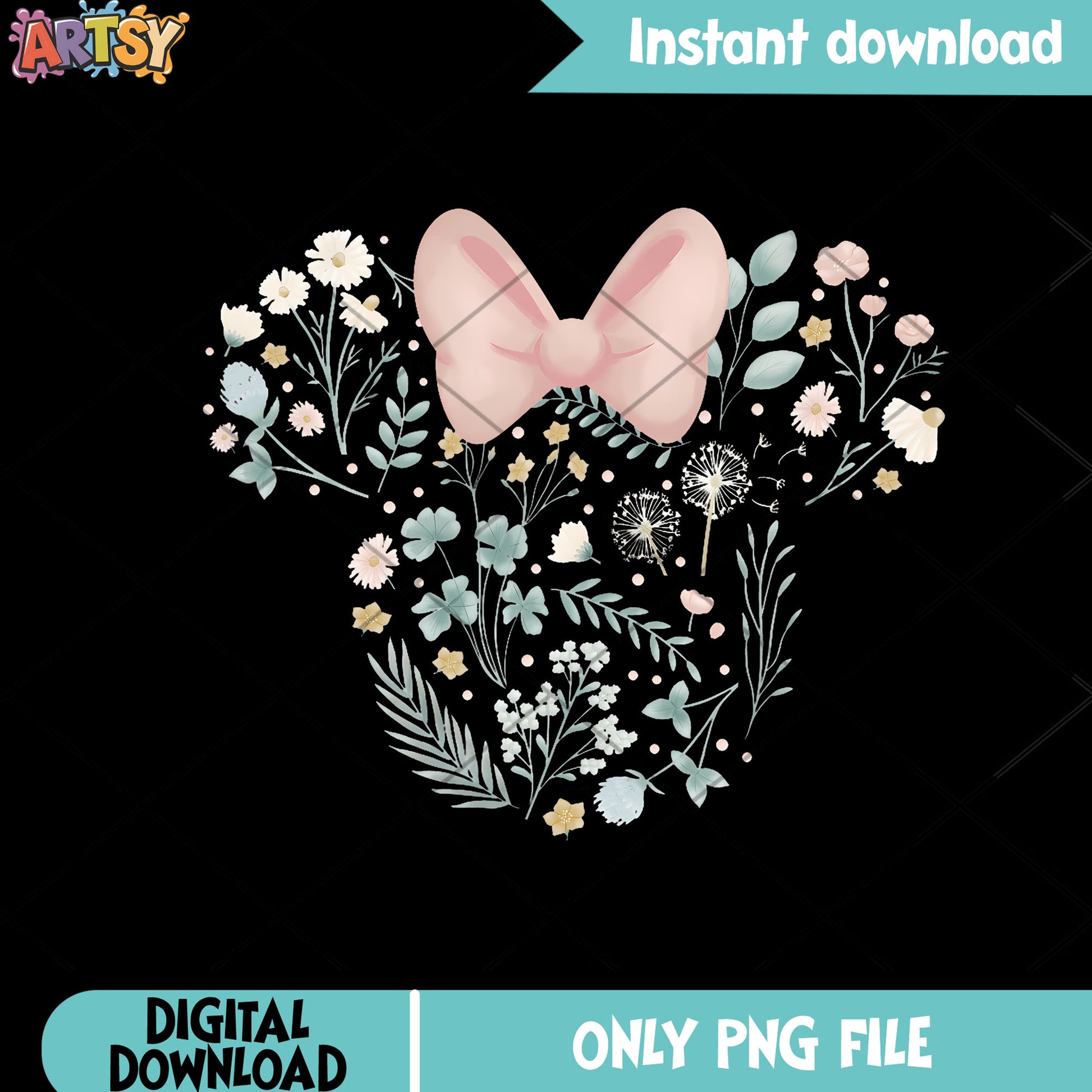 Minnie mouse flower icon png, daisy flower png, disney characters png