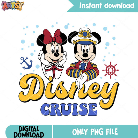 Minnie with captain mickey png, disney cruise png, mickey minnie png