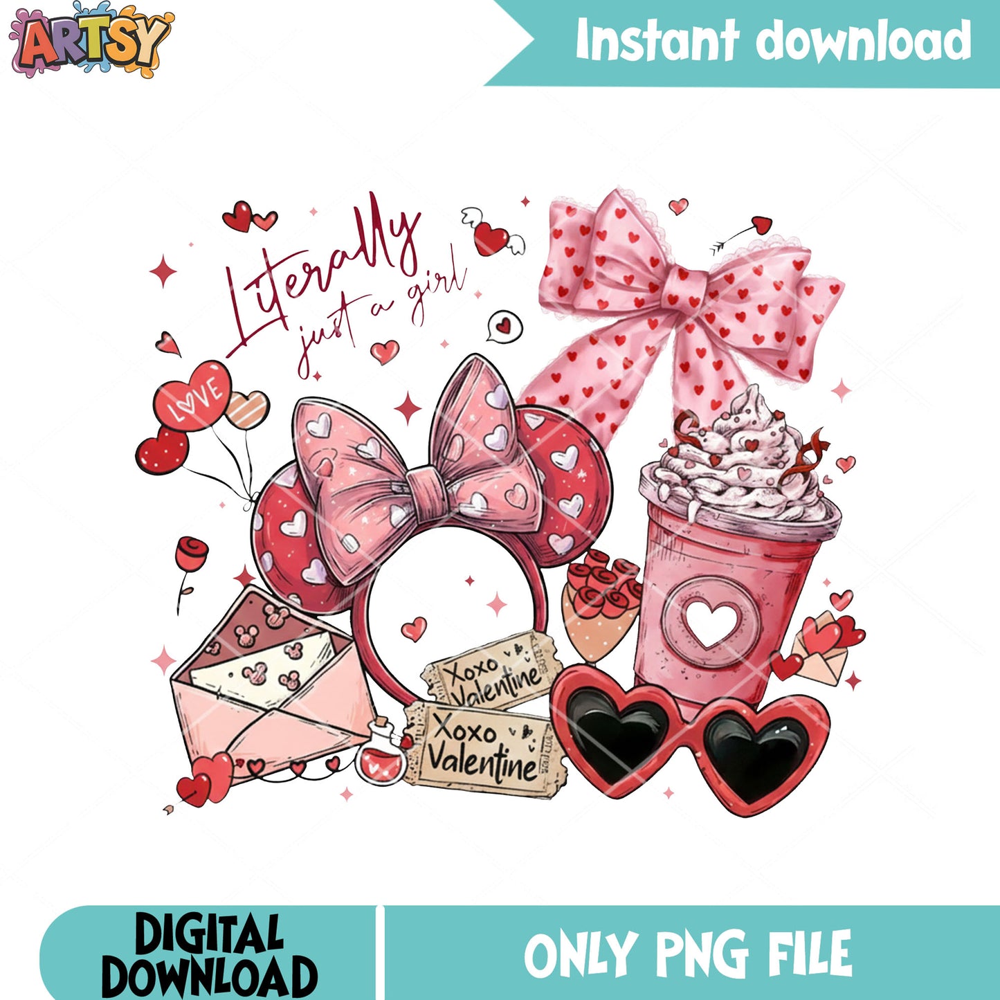 Minnie with valentine era png, disney valentine png, pink valentine png