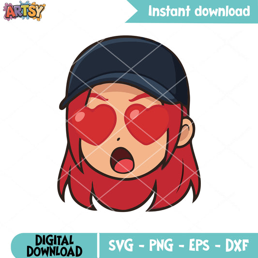 Mira cute love head svg, Mira huntrix svg, Mira kpop svg