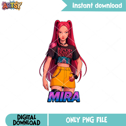 Mira huntrix kpop girl png, mira huntrix png, huntrix band png