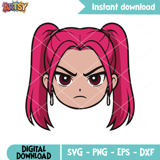 Mira kpop head file svg, mira huntrix svg, kpop mira svg