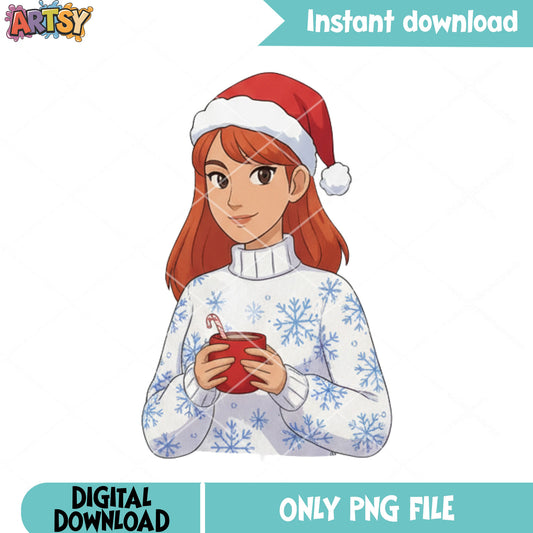 Mira lovely noel hat png, kpop demon hunters png, santa hat png
