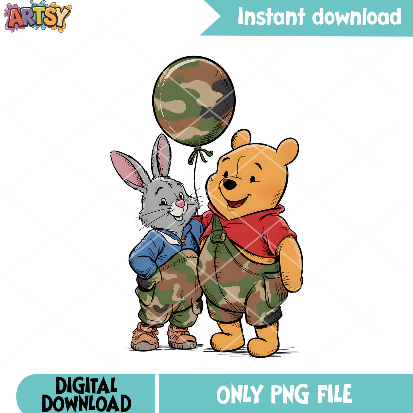 Mitalry pooh and rabbit png, classic pooh png,​ disney poster png