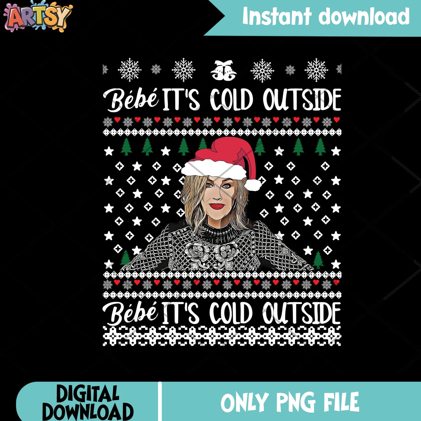 Moira Rose xmas png, ugly christmas sweater png, schitts creek​ png