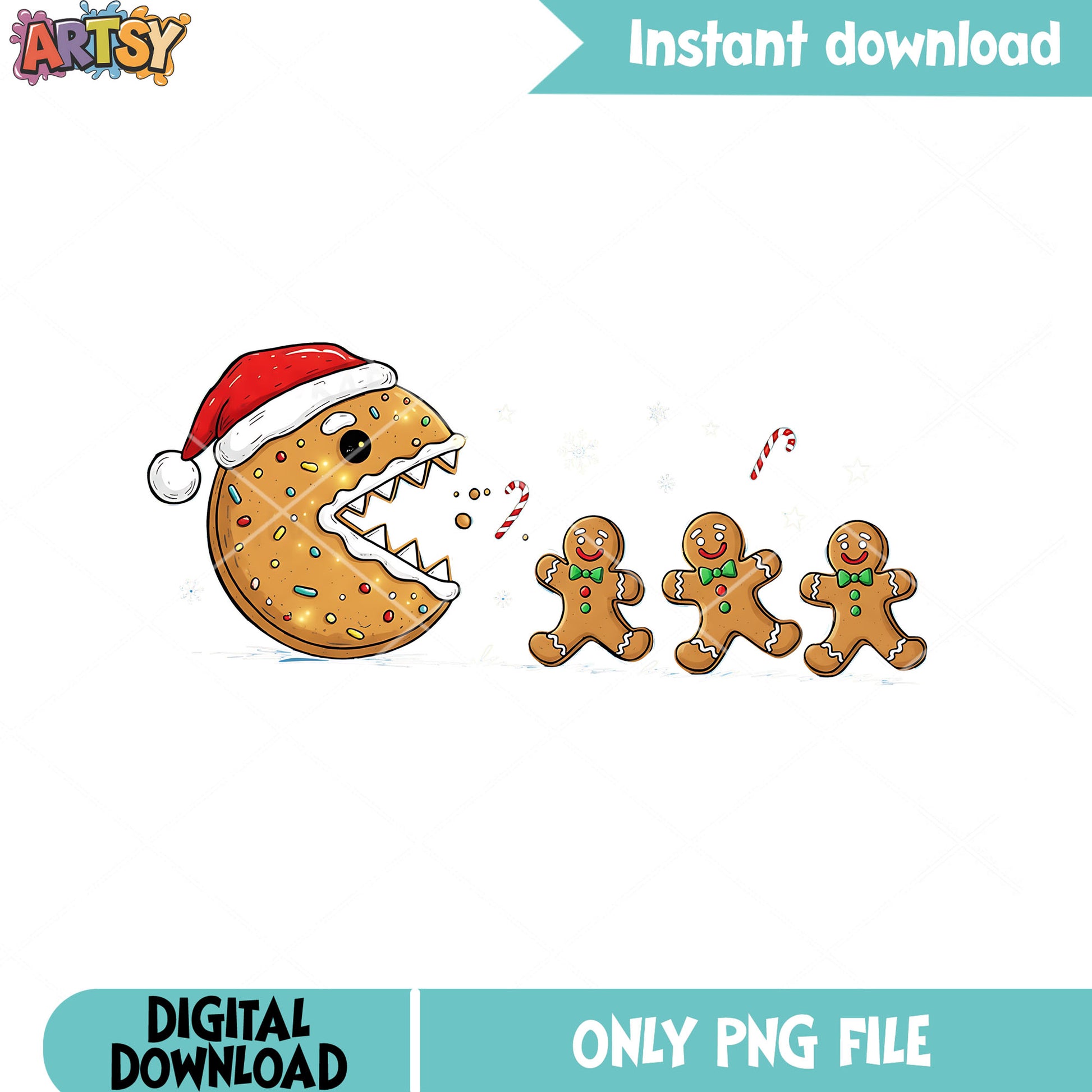 Monster Cookies noel png, gingerbread man png, santa hat png