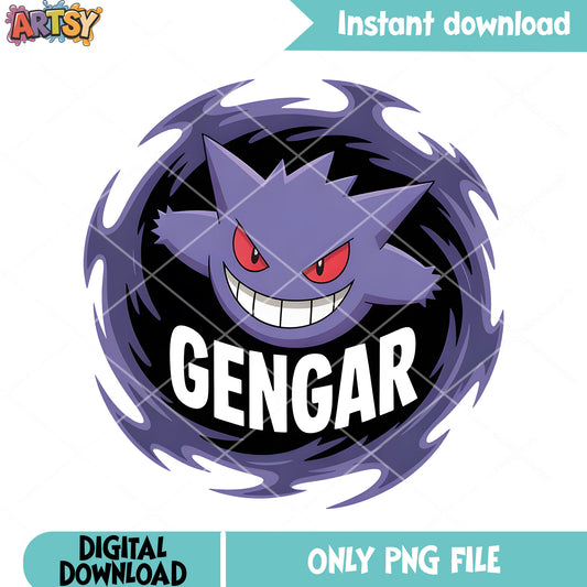 Monster gengar shadow png, pokemon stickers png, pokemon gengar png