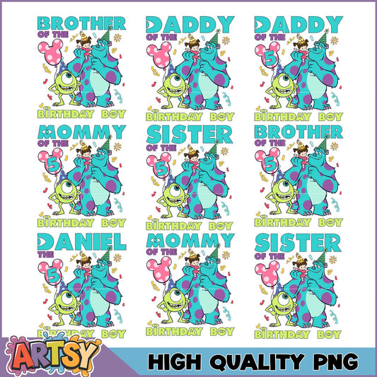 Monsters Inc Birthday PNG Bundle High Quality
