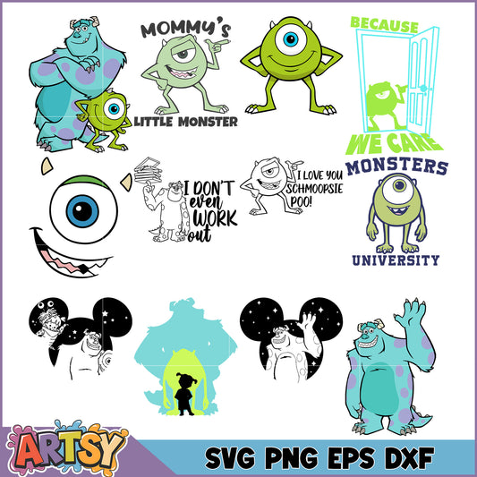 Monsters University SVG Bundle PNG, EPS, DXF