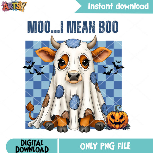 Moo i mean boo png, jack o lantern png, spooky halloween png