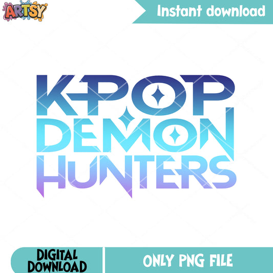 Morden kpop logo png, logo blue kpop png, sticker blue purple png
