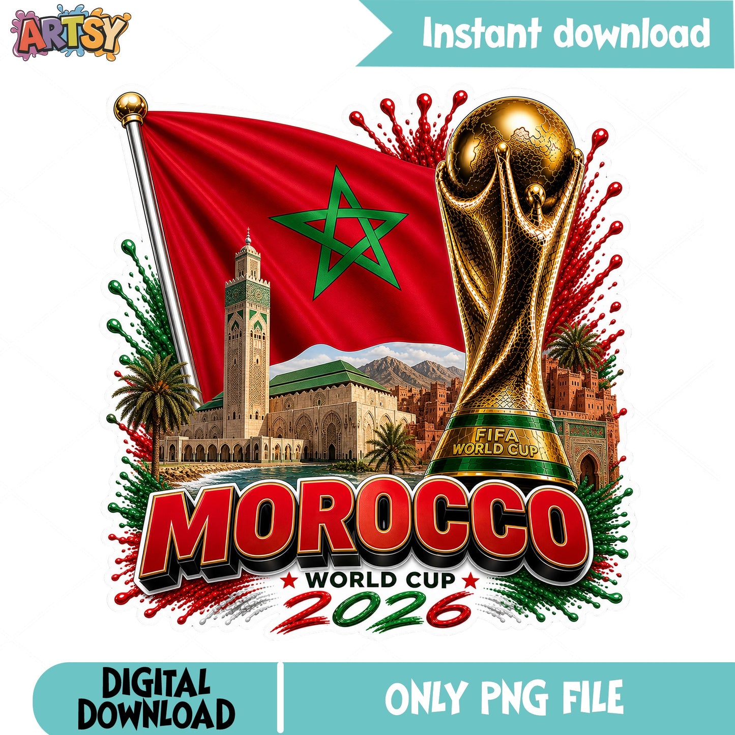 Morocco World Cup 2026 PNG, FIFA Soccer Morocco Flag PNG, Football PNG