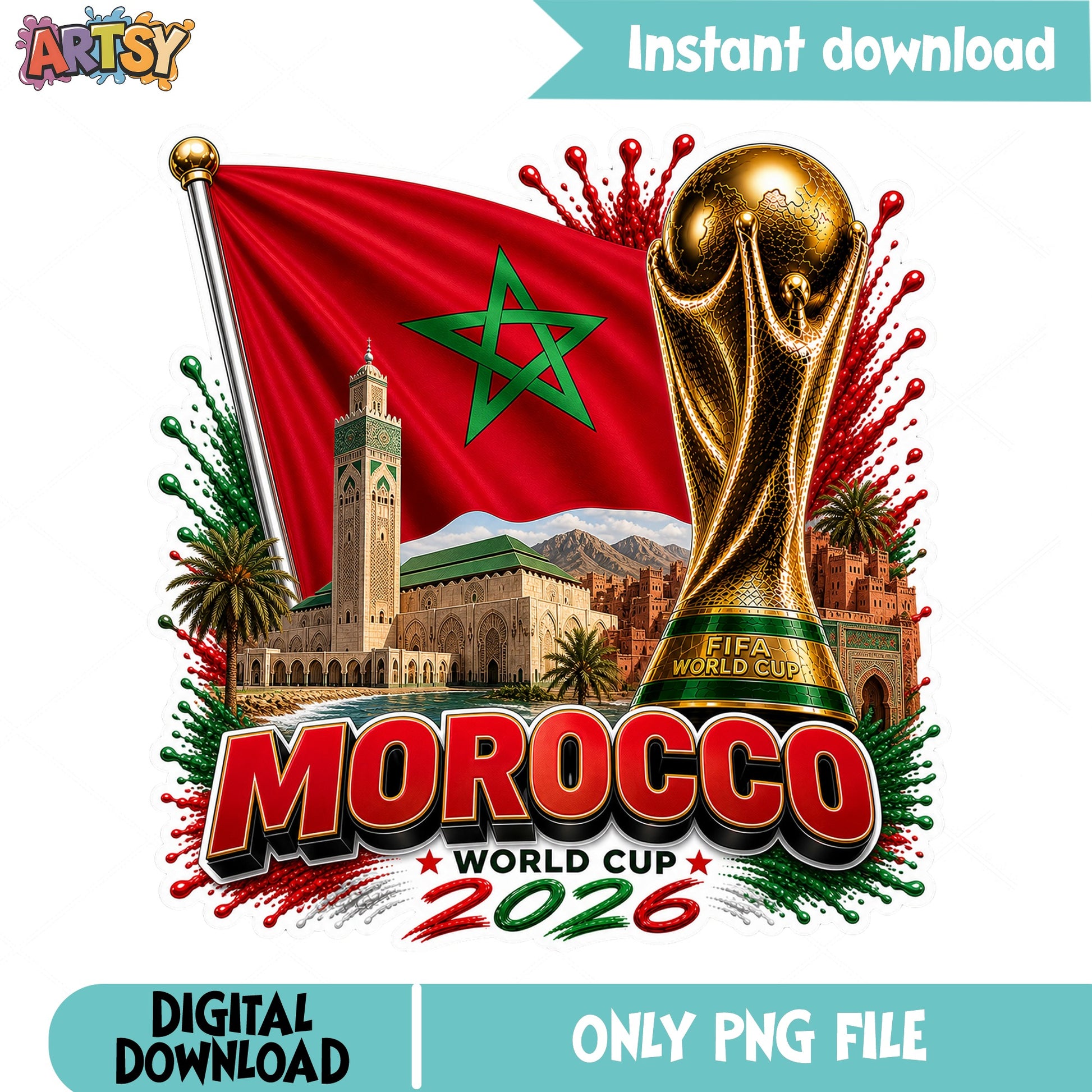 Morocco World Cup 2026 PNG, FIFA Soccer Morocco Flag PNG, Football PNG