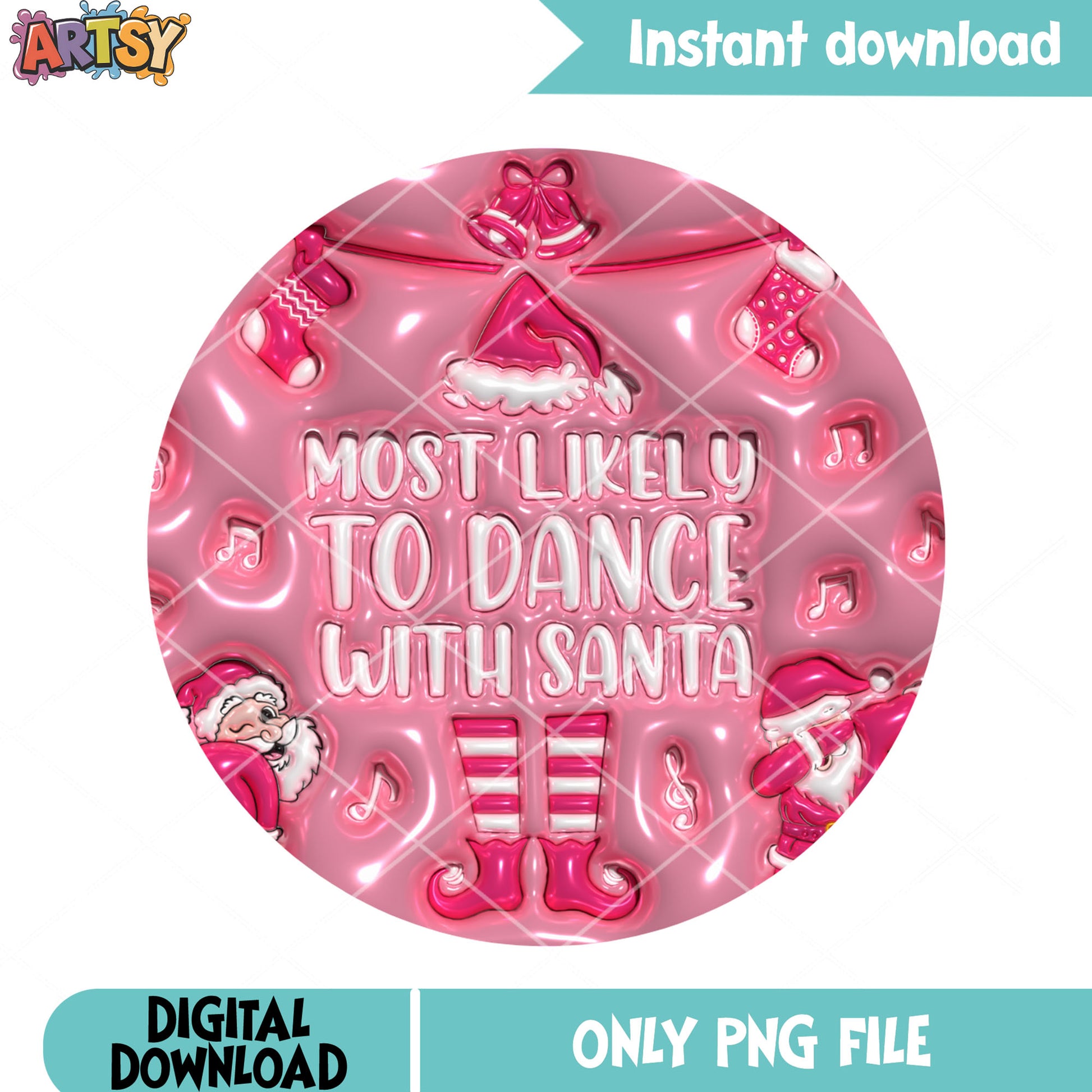 Most likely to dance png, santa funny dabbing png, matching shirt png