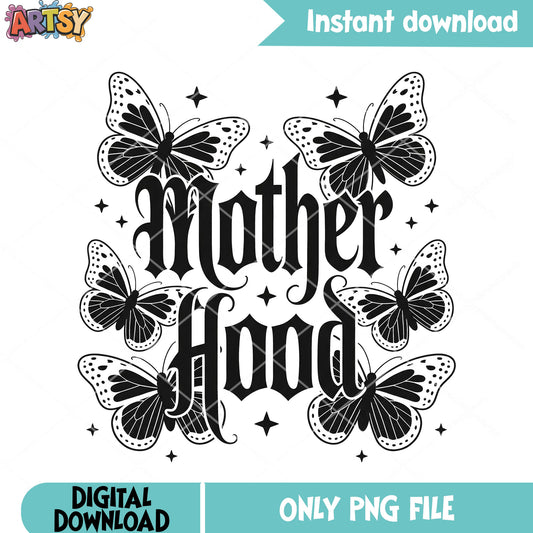 Mother hood butterfly png, black butterfly png, design graphic ong