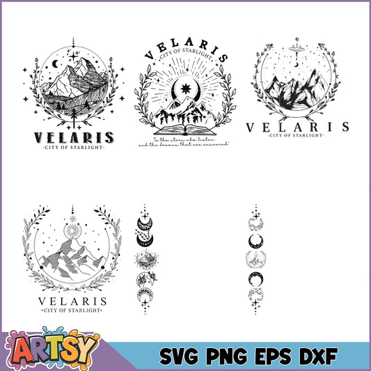 Mountain Moon SVG Bundle  Instant Download