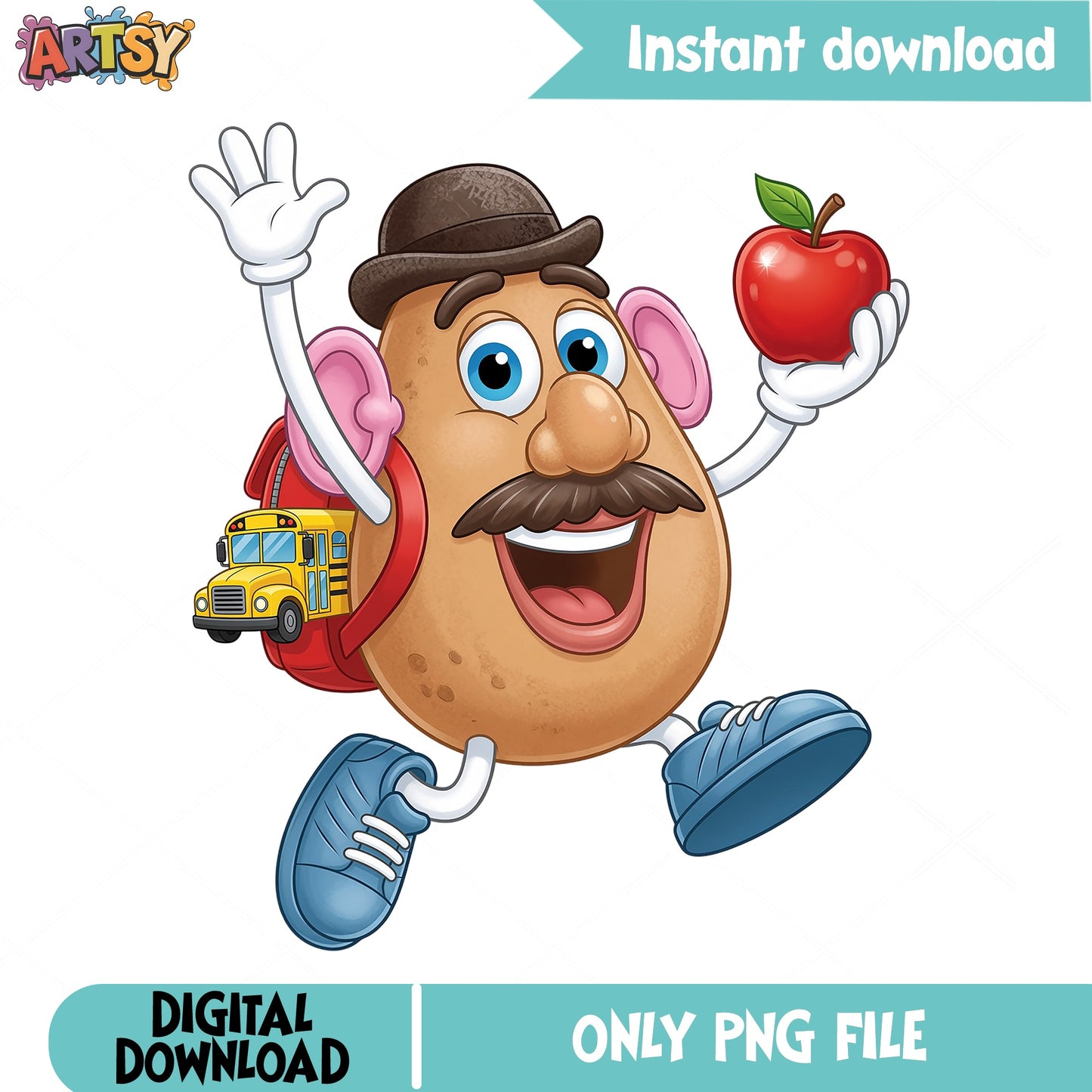 Mr Potato Head Back To School PNG, Toy Story PNG, School PNG