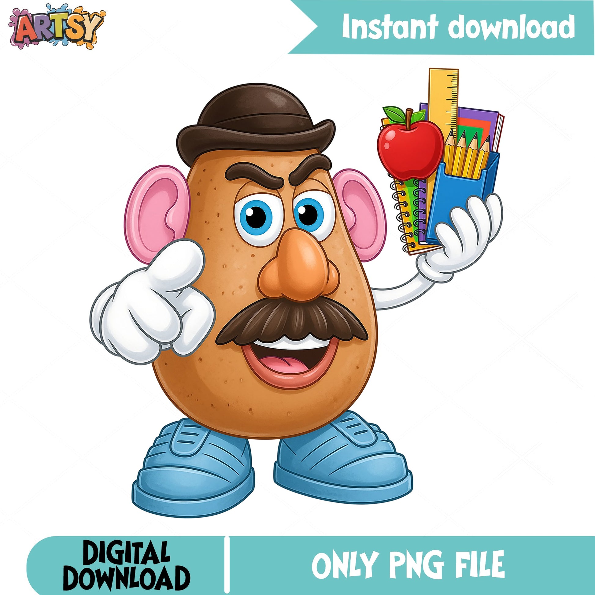 Mr Potato Head Back To School PNG, Toy Story PNG, Teacher PNG