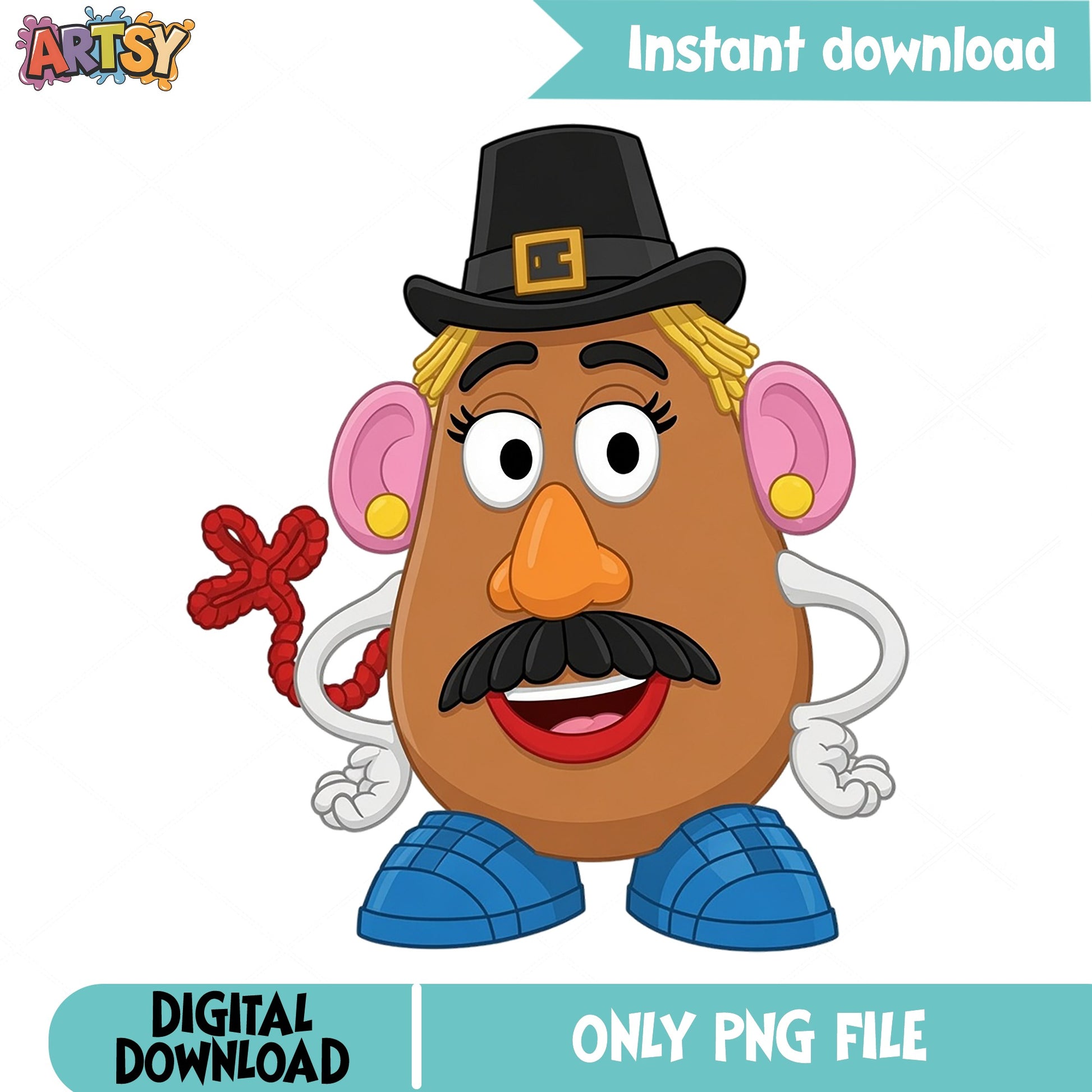 Mr Potato Head Thanksgiving PNG, Toy Story PNG, Pilgrim PNG