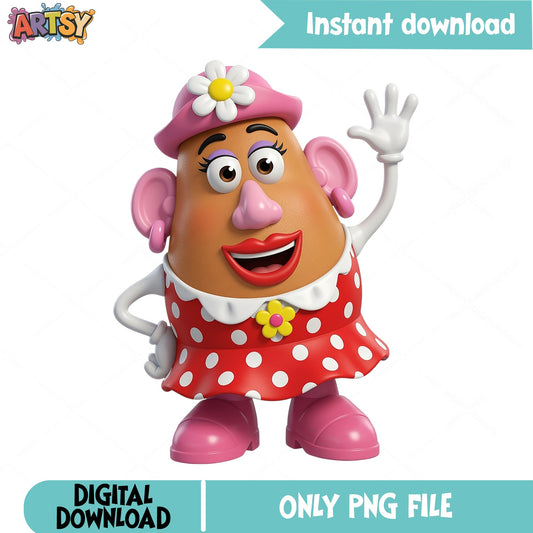 Mrs Potato Head PNG, Toy Story Clipart, Disney PNG