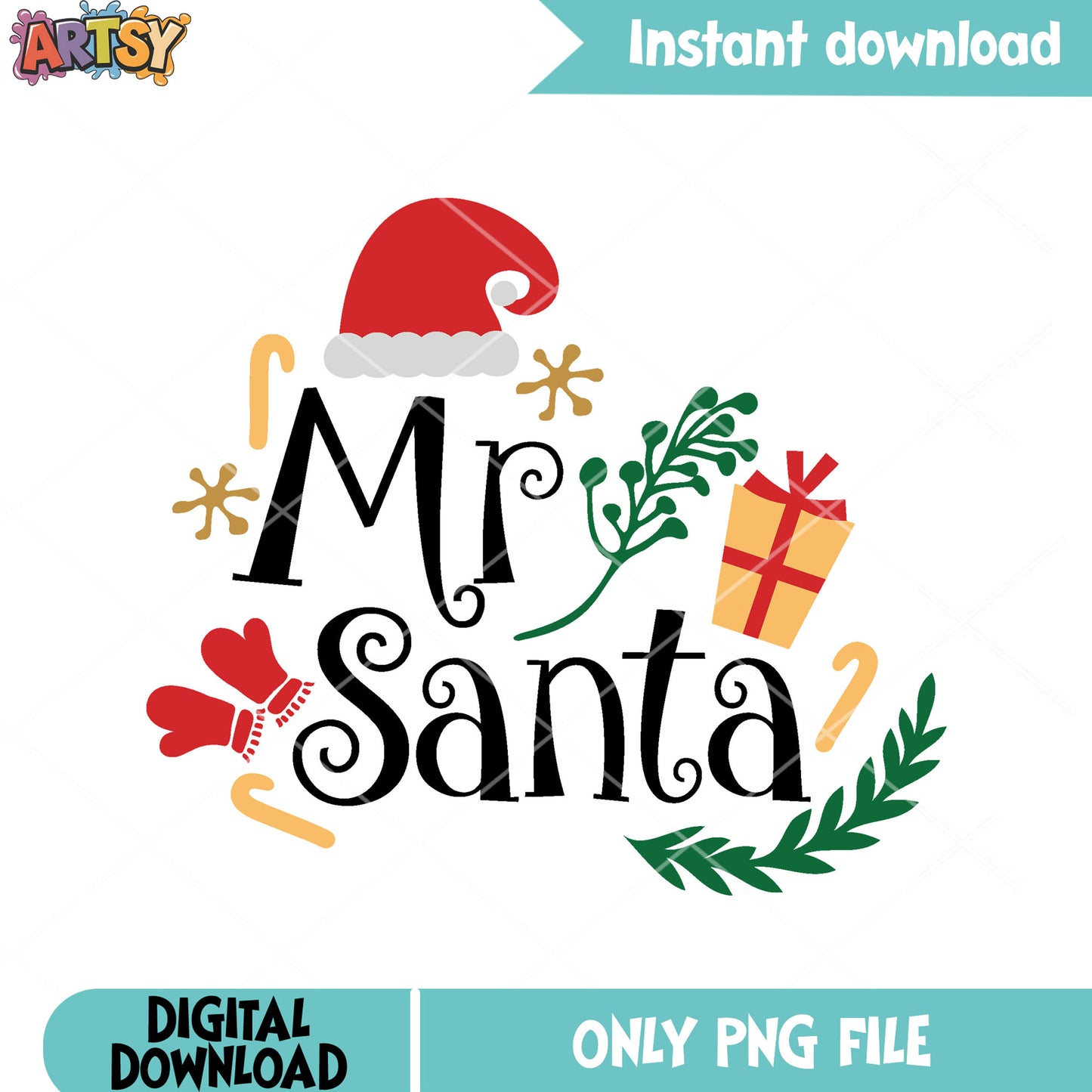 Mr santa love everything png, santa claus png, christmas gifts png
