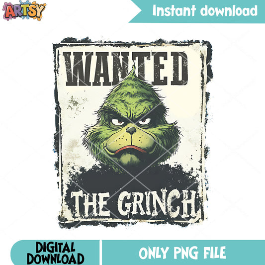 Mudshot of the grinch crime png, the christmas thief​ png, xmas png