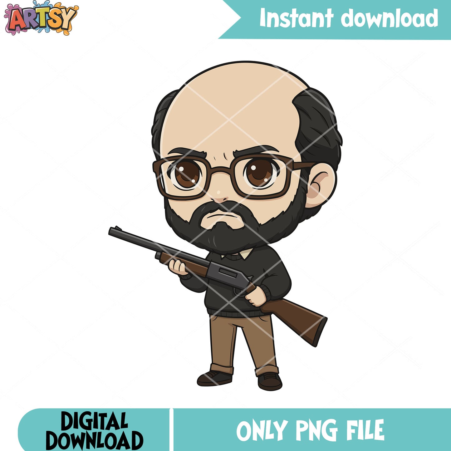 Murray bauman chibi png, stranger things png, horror movies ​​png