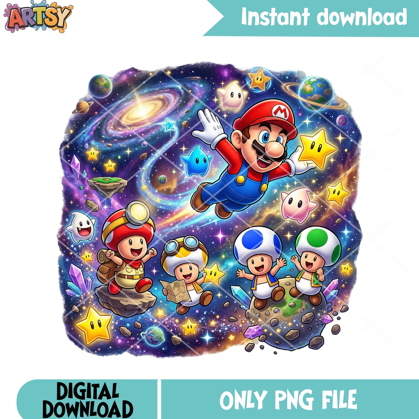 Murshroom mario toad vibes png, toad mario png, nintendo galaxy png
